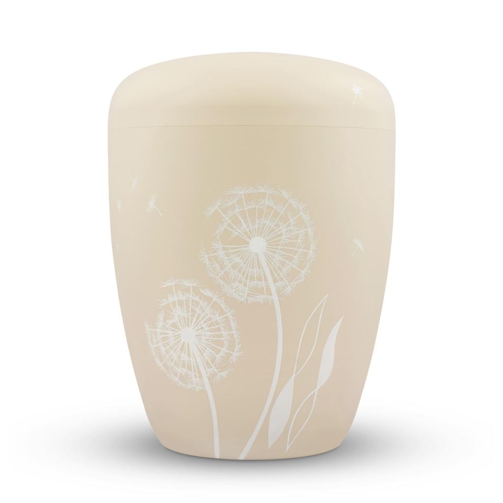 Naturstoffurne, seashell, 'Pusteblume weiß'