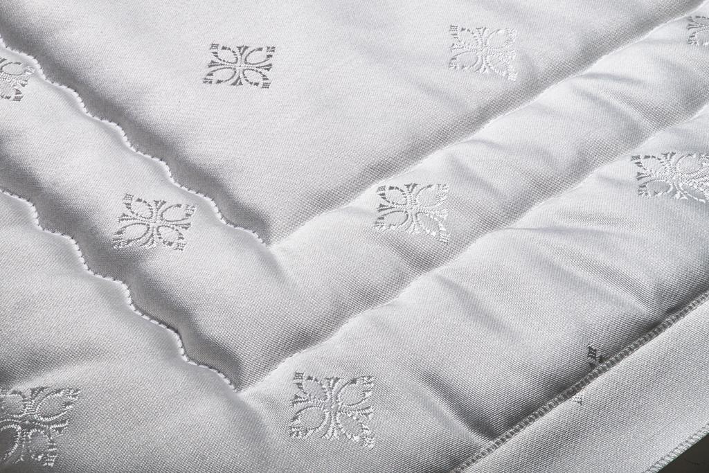 Deckengrt., Drell creme, Ornament, Stehsaum, 250 g/m²