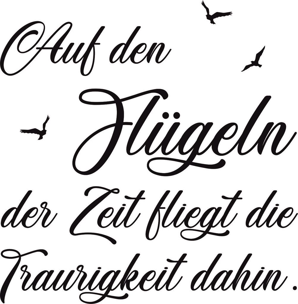 Folienemblem Text 'Auf den Flügeln...', gold