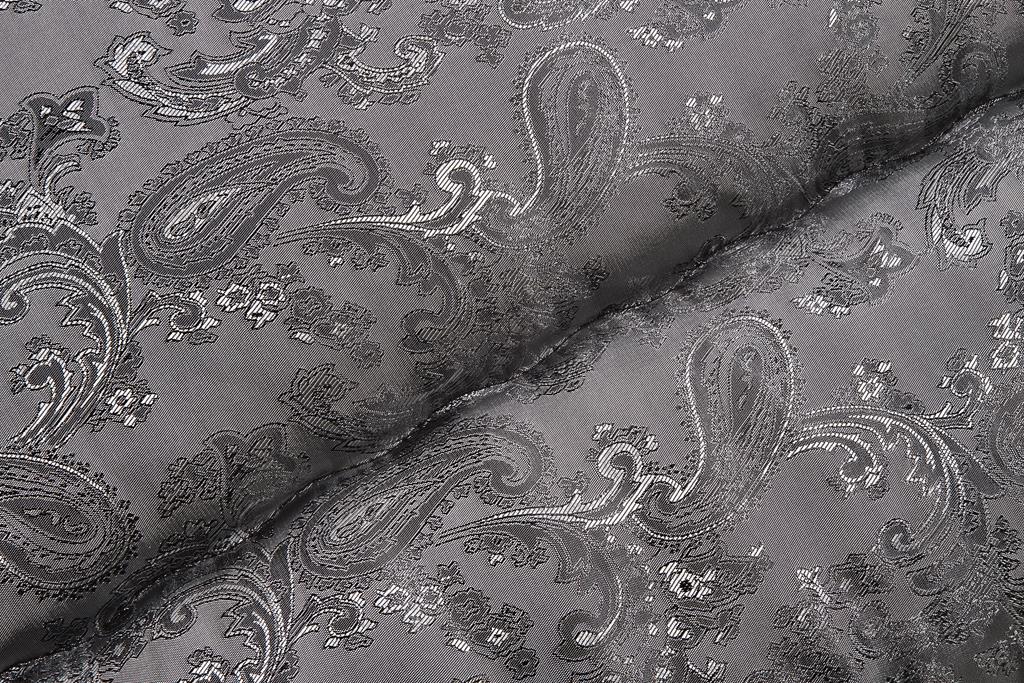 Deckengrt., Jacquard anthrazit, Ornamente, Stehsaum, 350 g/m²