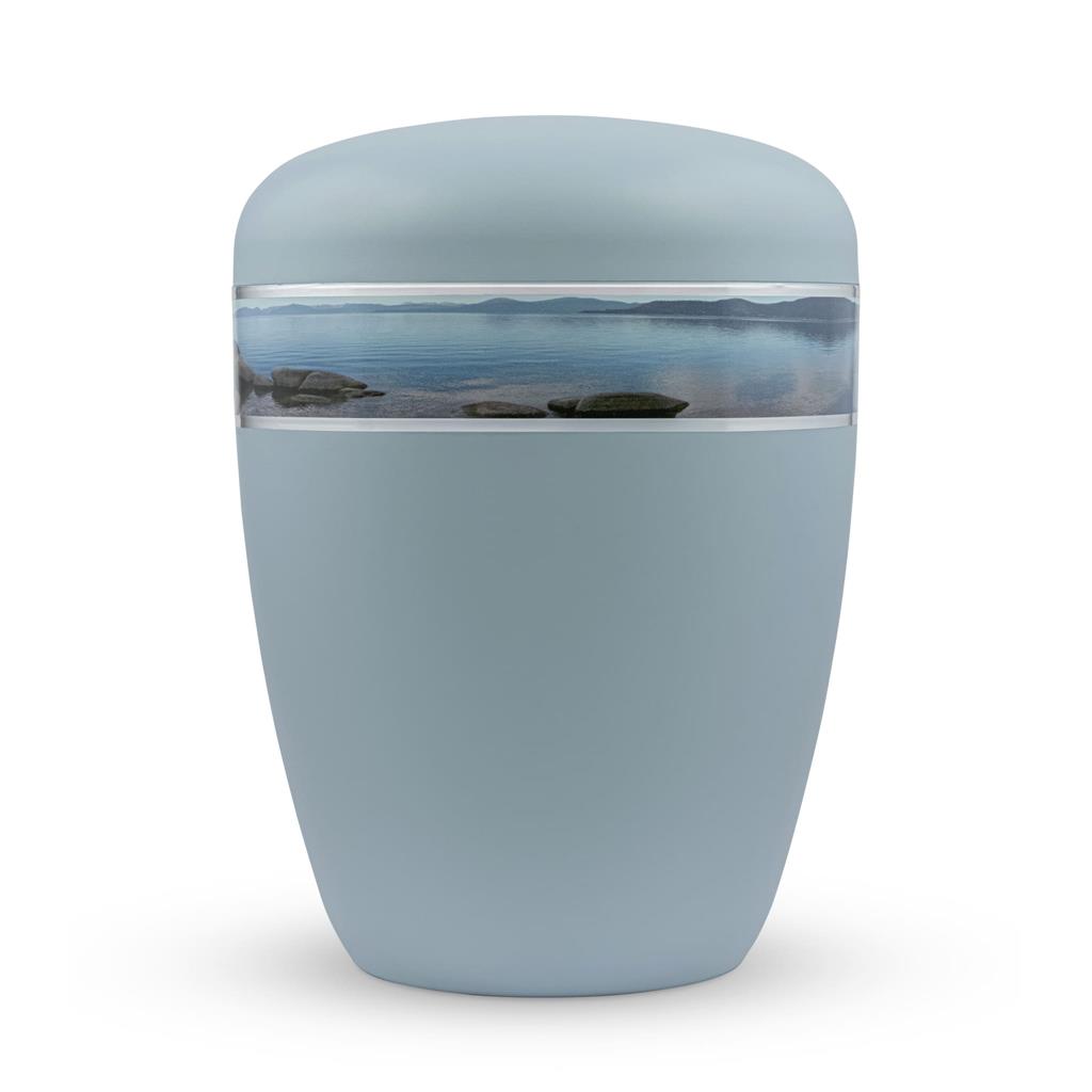 Naturstoffurne, taubenblau, "See"