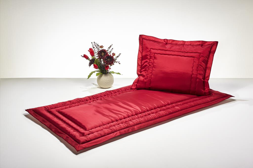 Deckengrt., Taft rot, Stehsaum, 250 g/m²