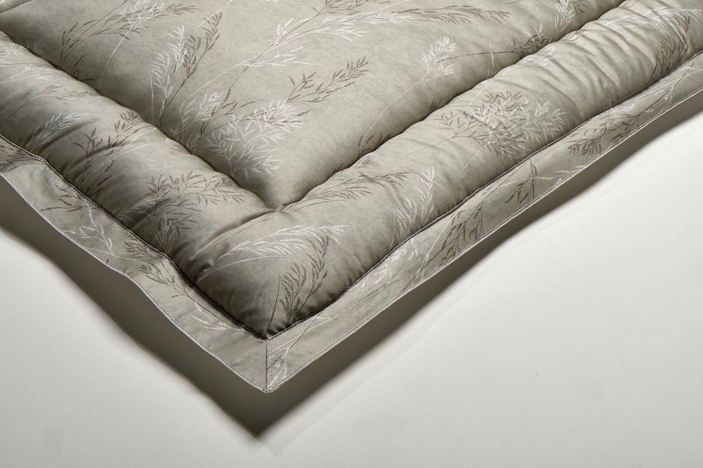 Deckengrt., Baumwoll-Satin mint, Gräser, Stehsaum, 350 g/m²