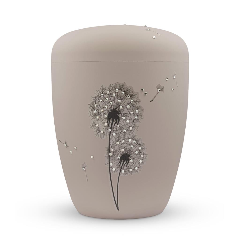 Naturstoffurne, rosé-matt, 'Pusteblume + Strass'