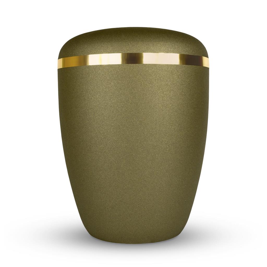 Naturstoffurne, glint-brass, Goldband