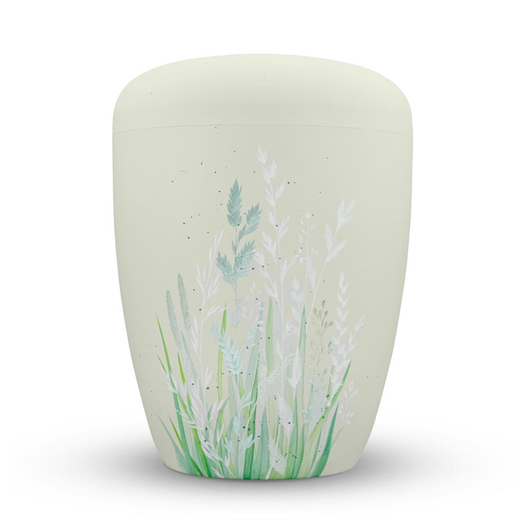 Naturstoffurne, matt-mint, 'Gräser'