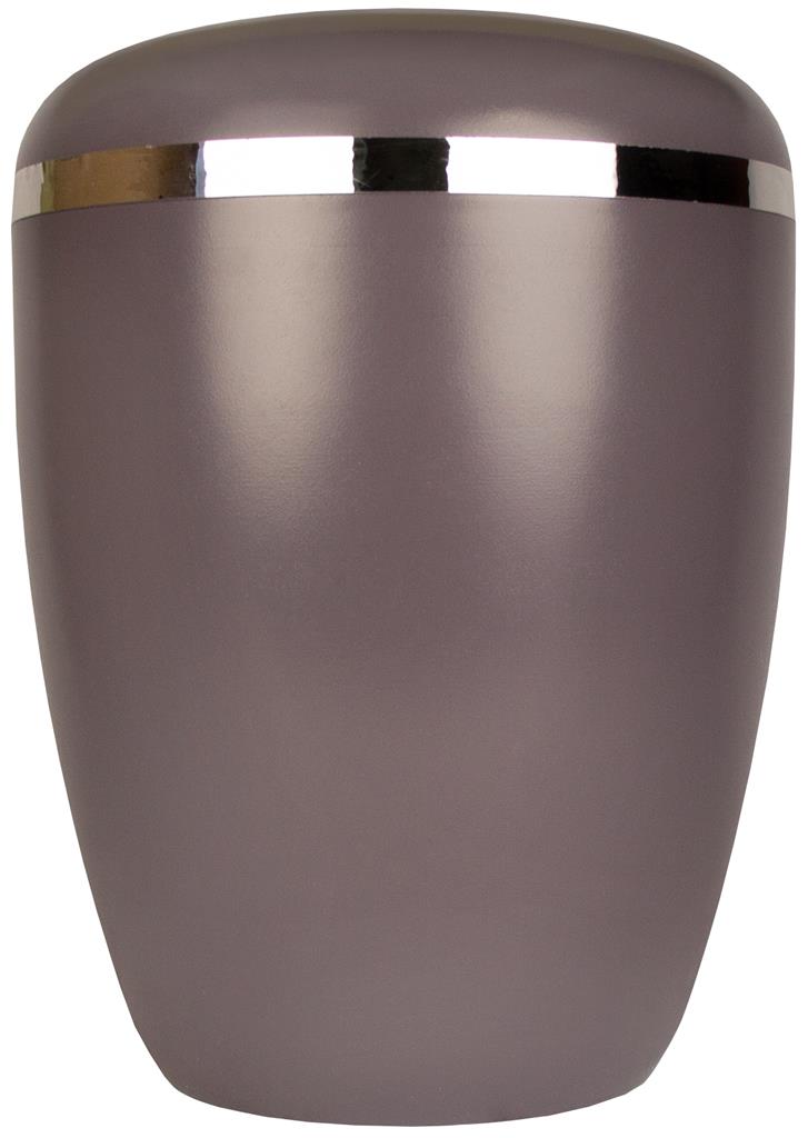 Naturstoffurne, pastell-braun, Silberband