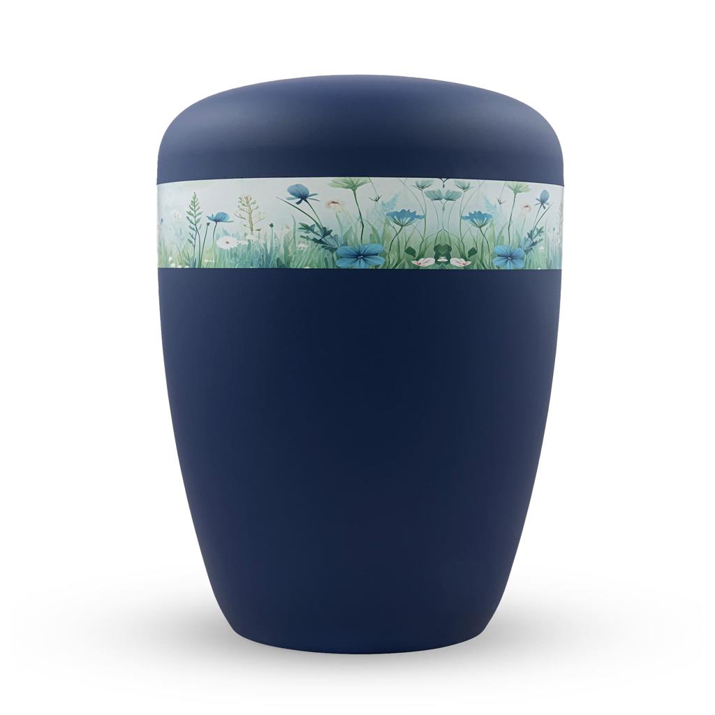 Naturstoffurne, atlantic-blue, 'Blüten blau'