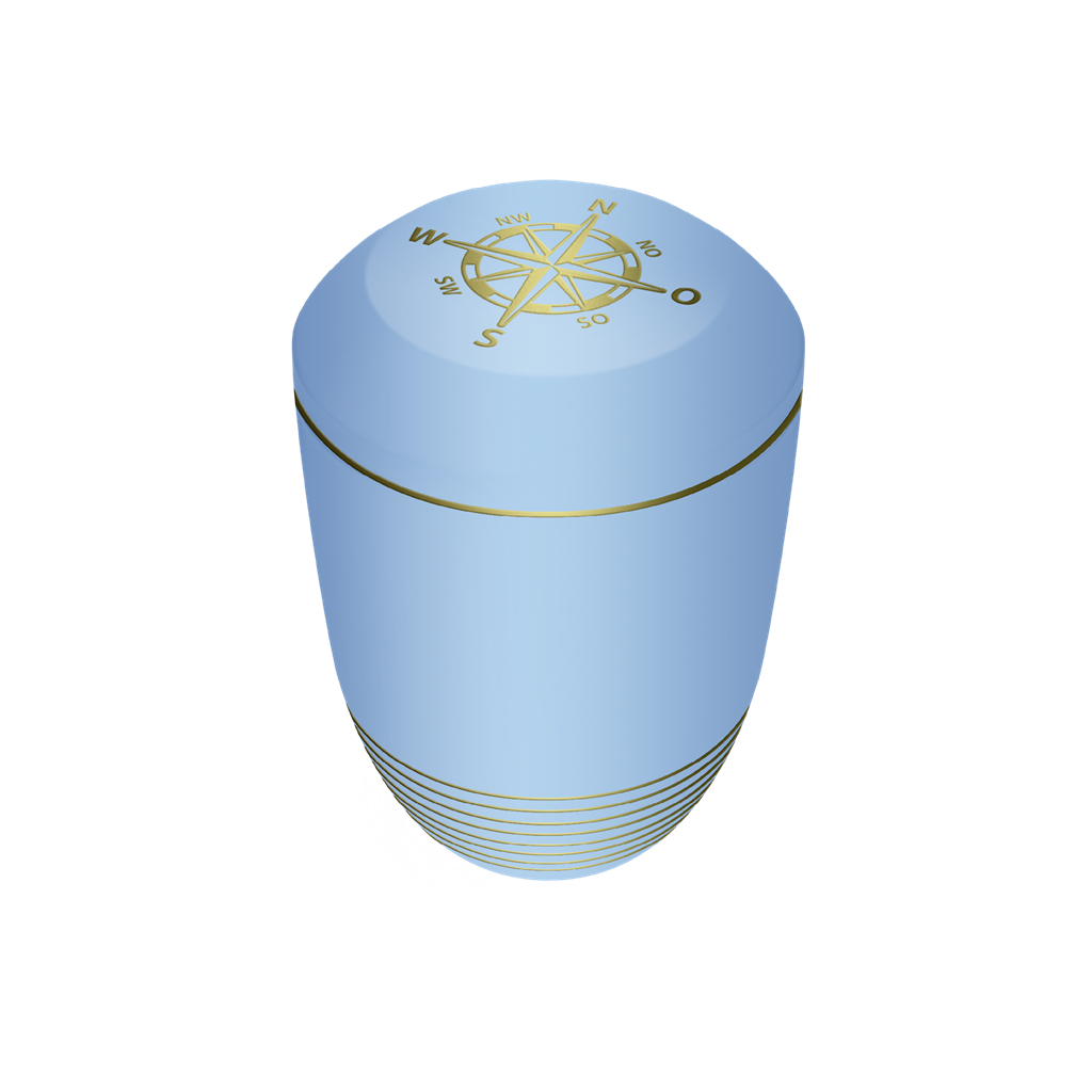 Keramikurne, AQUA KOMPASS, atlantikblau gold