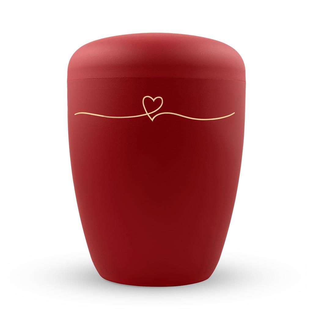 Naturstoffurne, lava-red, "Herzchen"