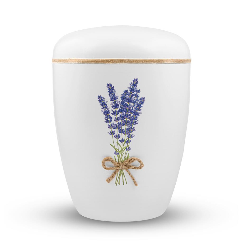 Naturstoffurne, weiß, "Lavendel"