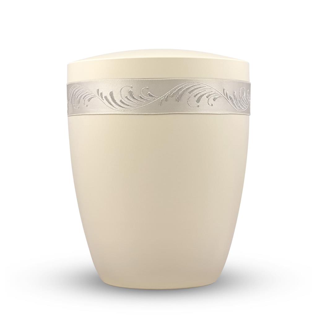 Naturstoffurne, seashell, Satinband messing
