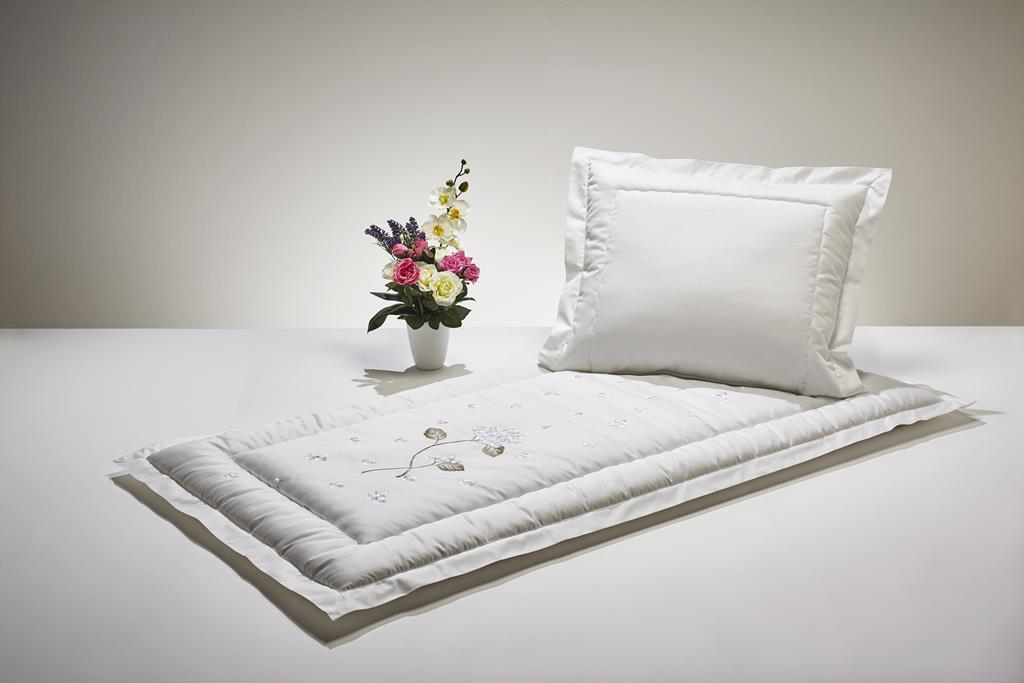 Deckengrt., Mischgewebe creme, gest. Hortensie, ST, 350 g/m²