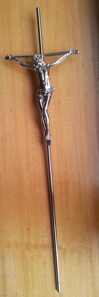 Metallsargkreuz mit Körper LxB = 660mm x 165mm, nickel-galv.