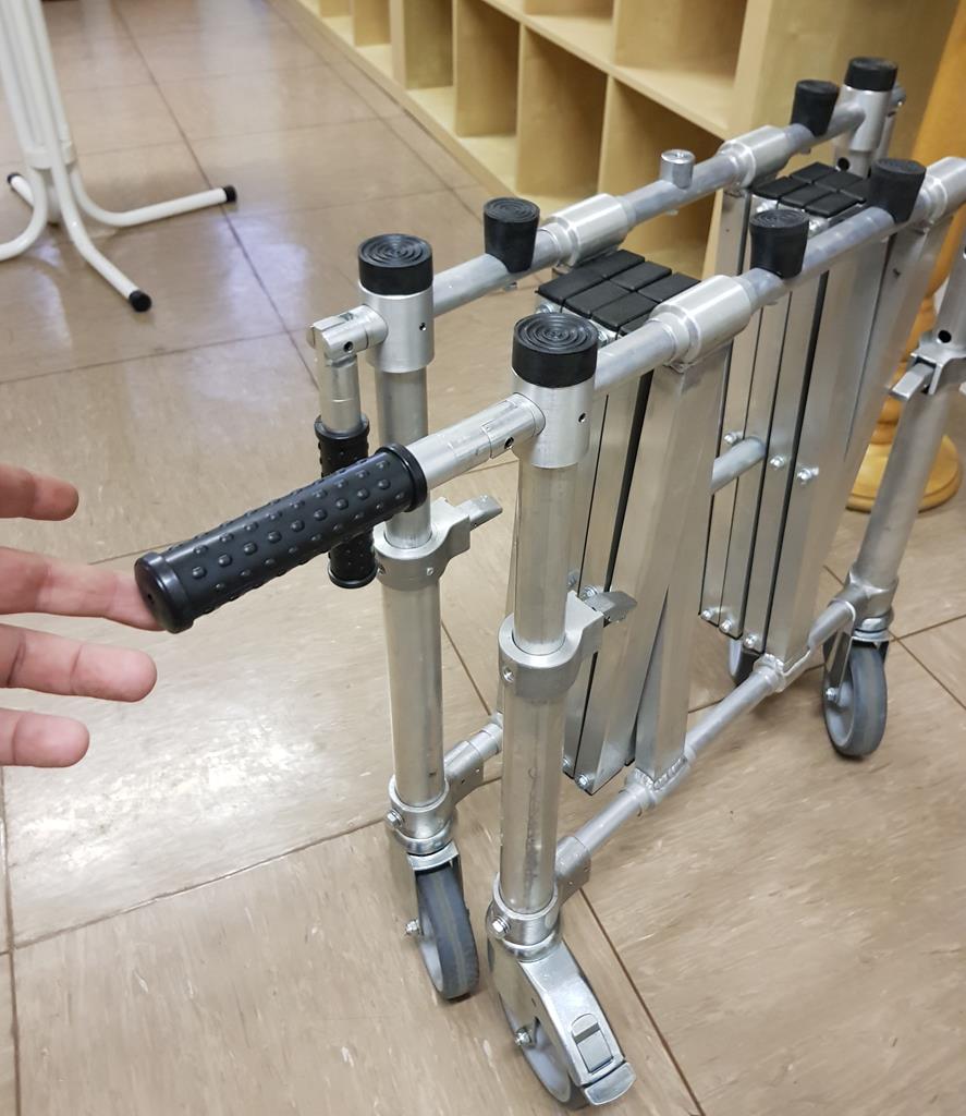 Scherenwagen Alu, Leichtlaufräder 4 klappbare Griffe