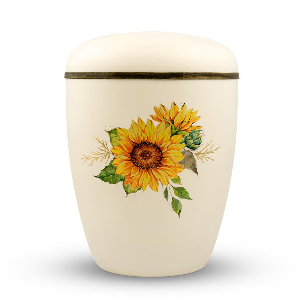 Naturstoffurne, seashell, 'Sonnenblumen'