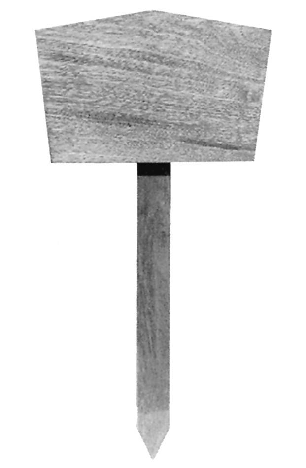 Grabtafel Form 23, Roteiche lackiert, ohne Hohlkehle, 60x30x19 cm