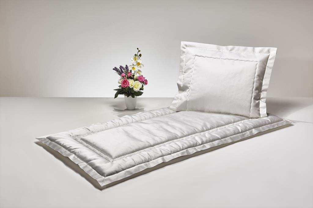 Deckengrt., Drell creme, Borte Feder innen, Stehsaum, 350 g/m²