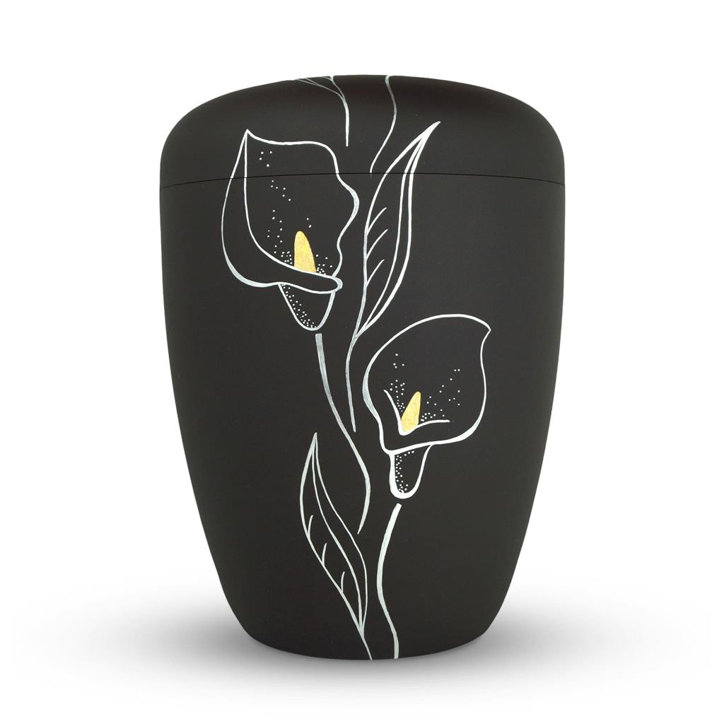 Naturstoffurne, satin-black, "Calla"