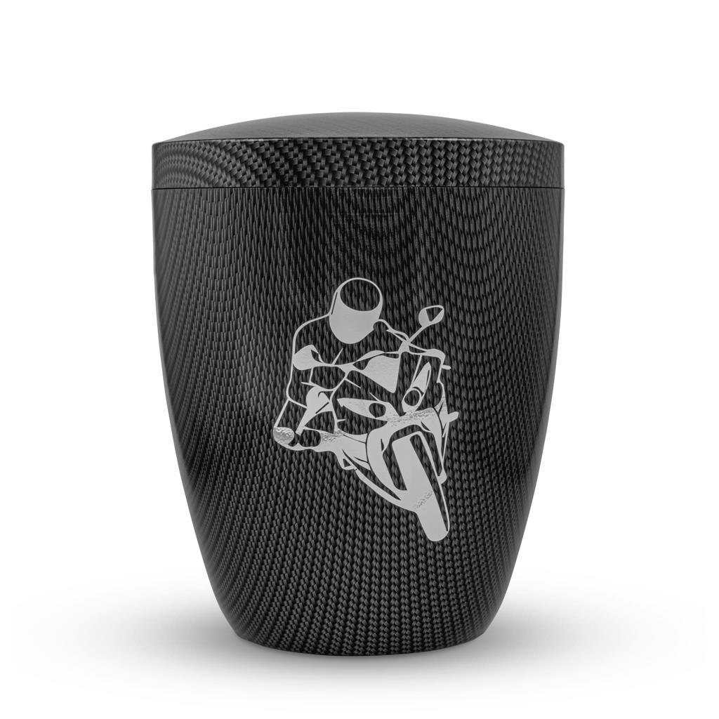Naturstoffurne, Beschichtung "Carbon" "Motorrad"