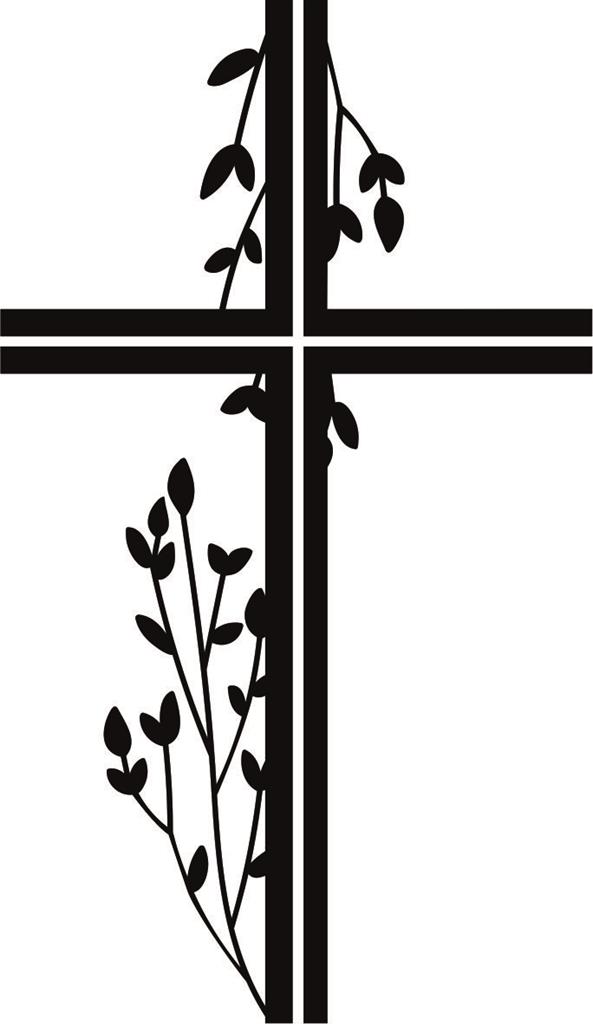 Foliebemblem 'Kreuz mit Ästen', gold