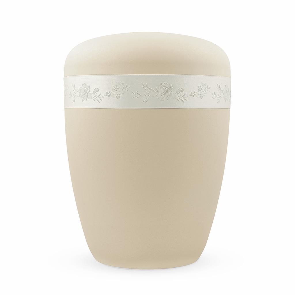 Naturstoffurne, seashell, Rosenborte creme
