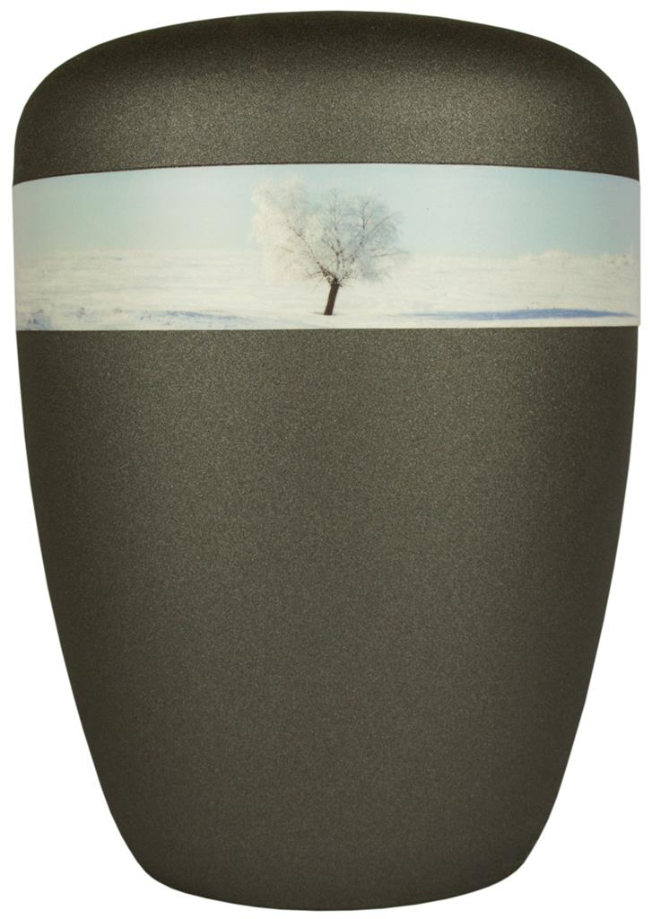 Biourne, glint-iron lackiert, Fotobanderole "Baum im Winter"