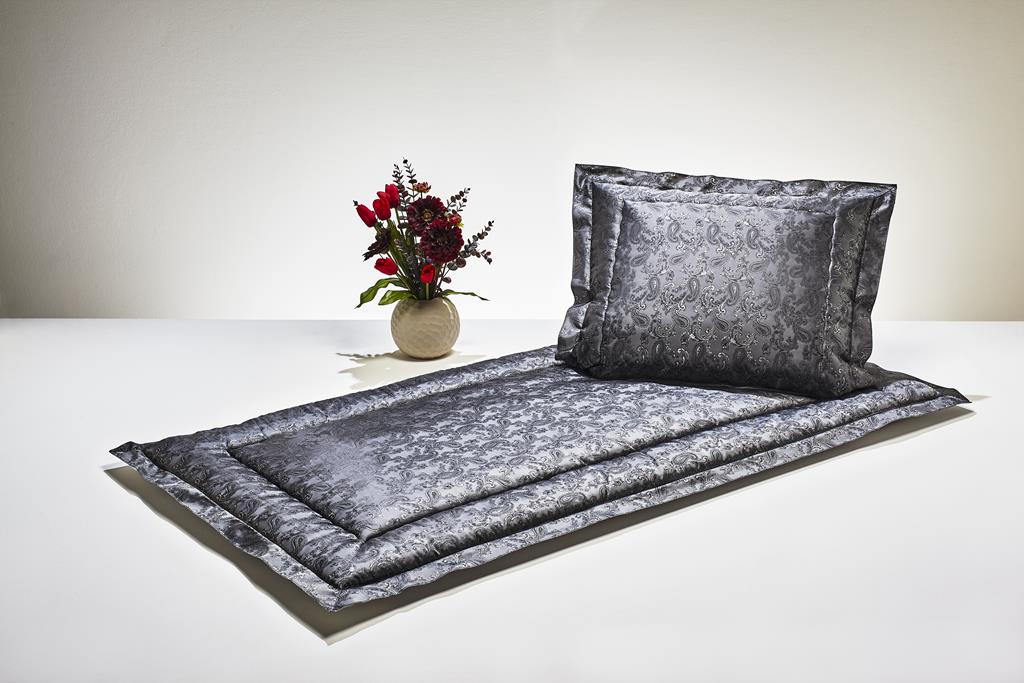 Deckengrt., Jacquard anthrazit, Ornamente, Stehsaum, 350 g/m²