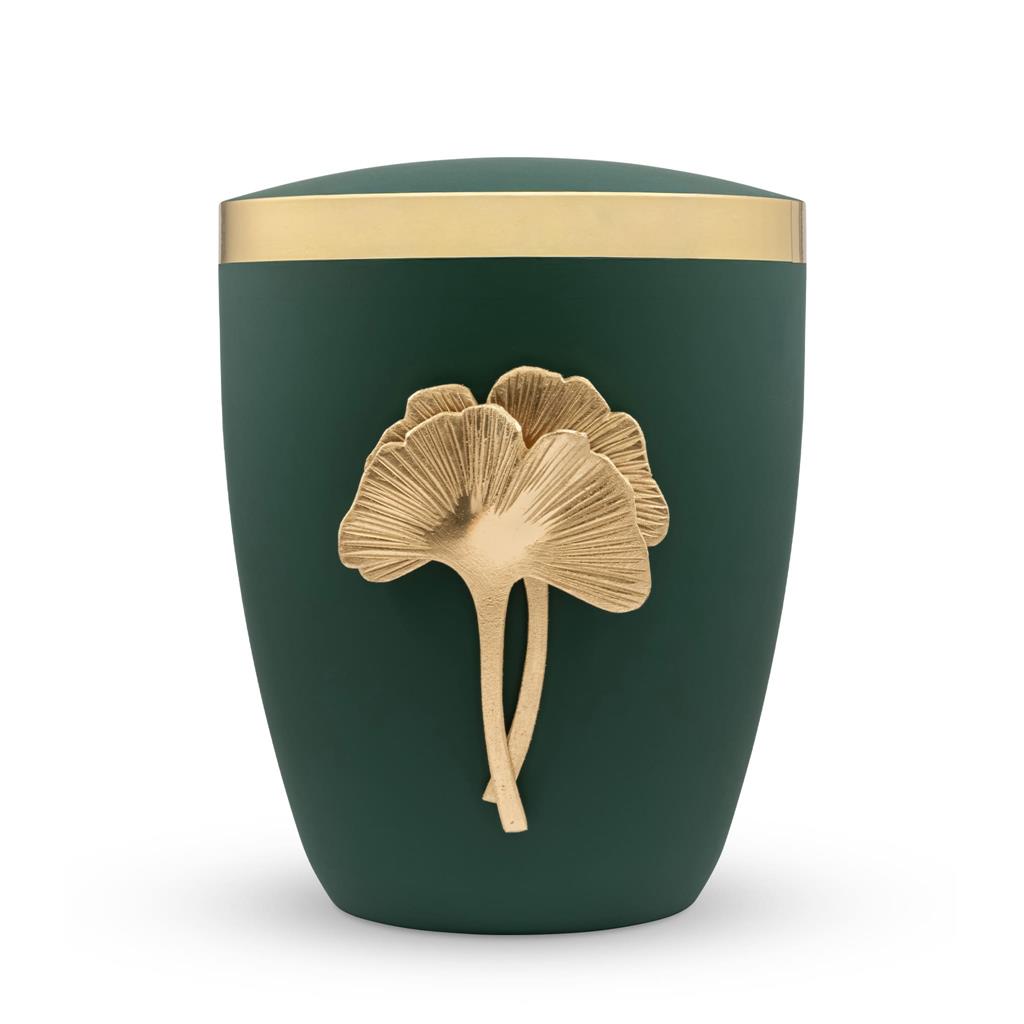 Naturstoffurne, kieferngrün, "Ginkgo"