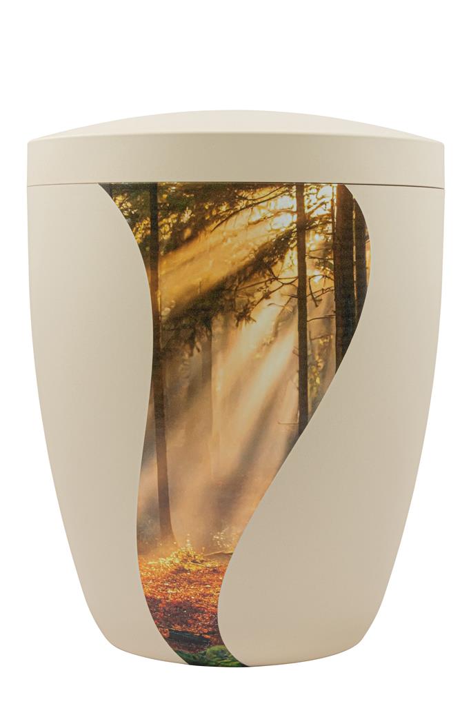 Naturstoffurne, seashell, "Wald + Sonne"