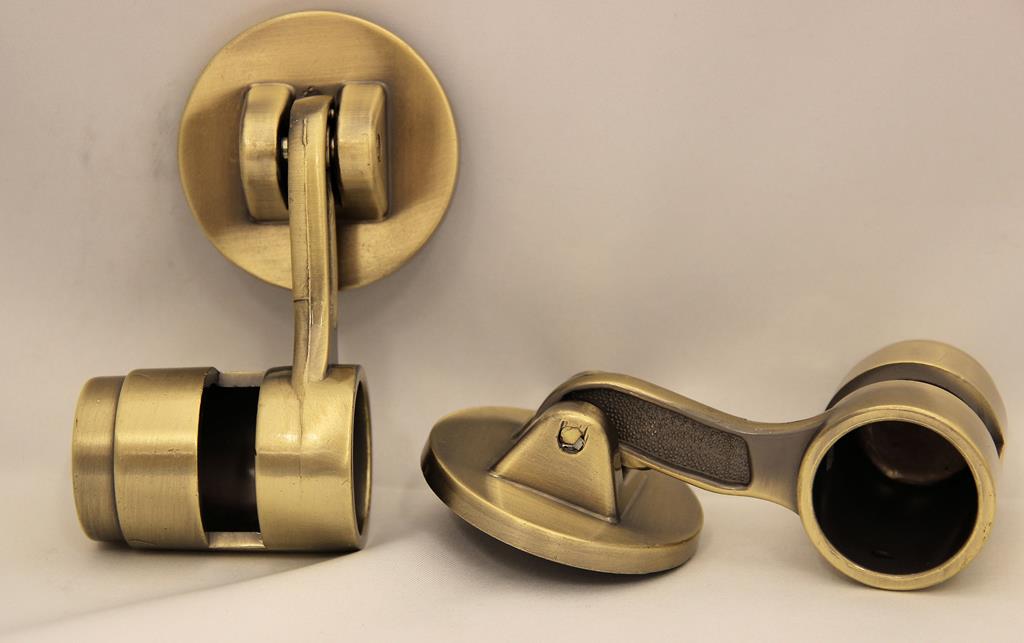 Stangenhalter mit Zubehör 580, Stangenhalteralter: altmessing-galv.