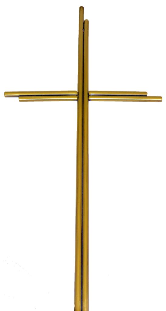 Metallsargkreuz ohne Körper LxB = 610mm x 200mm, altmessing-galv.