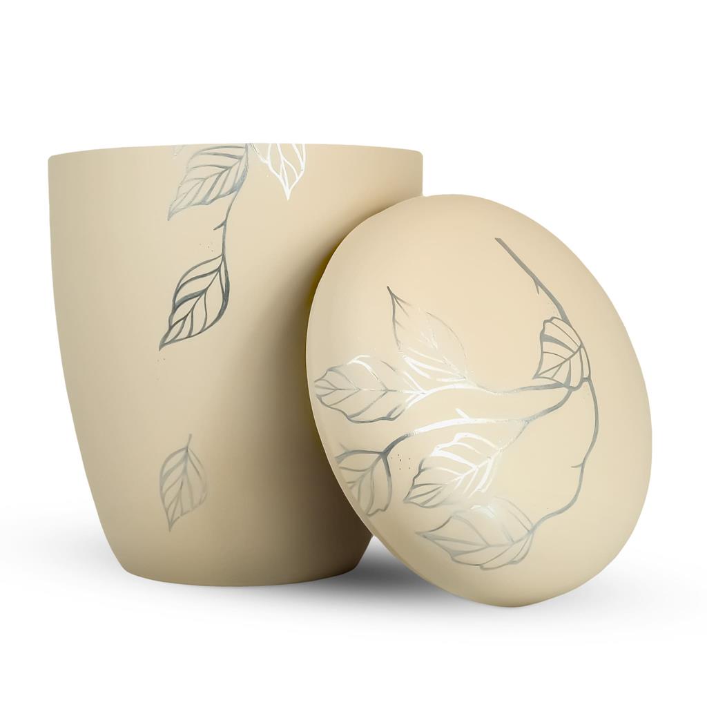 Naturstoffurne, seashell, "fallende Blätter"