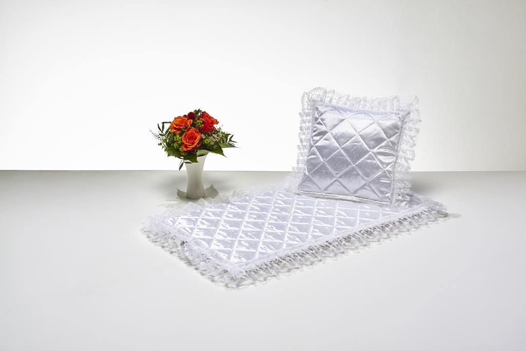 Kinderdeckengrt., weiß, Punkte, Spitze, 100cm