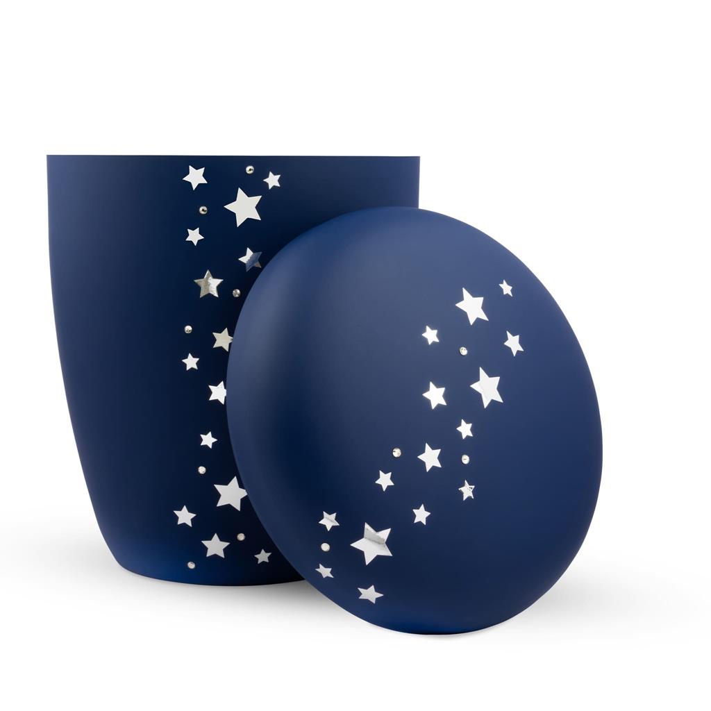 Naturstoffurne, atlantic-blue, "Sterne+Strass"