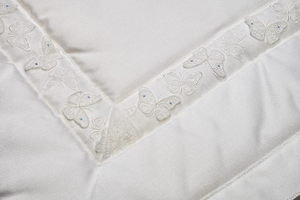 Kinderdeckengrt., creme, Borte Schmetterlinge, Stehsaum, 100cm