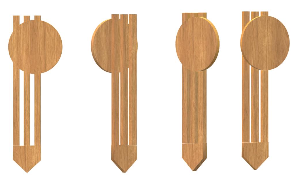 Grabstehle KREIS-III, 120*13,5 cm, Kreistafel d=35 cm, Eiche lackiert