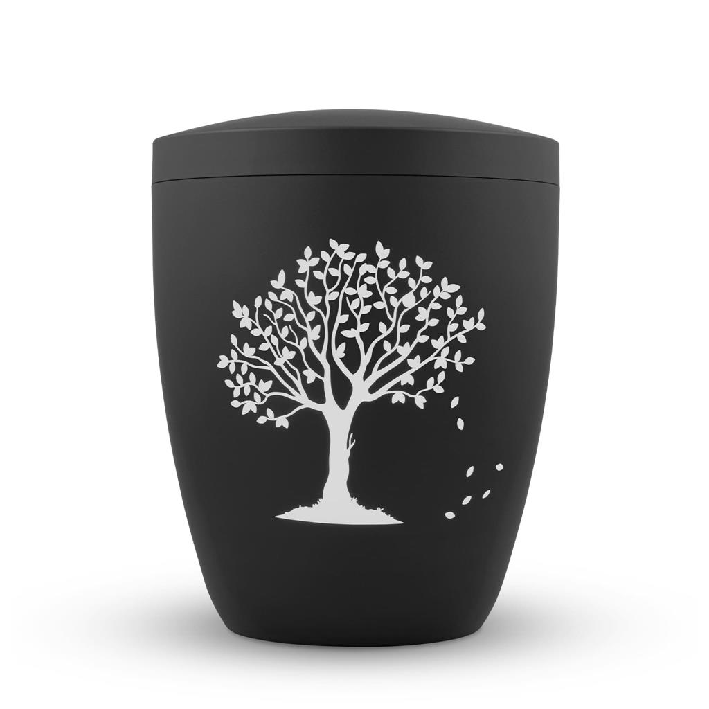 Biourne, glint-stone-grey lackiert, Folienemblem "Baum" silber