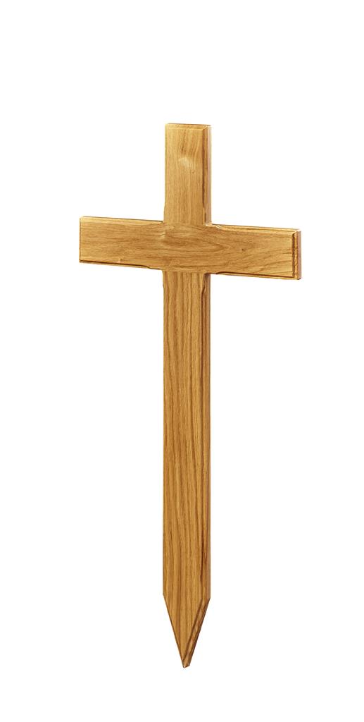 Urnenkreuz Form 20, Roteiche lackiert, mit Hohlkehle, 85x40x8 cm