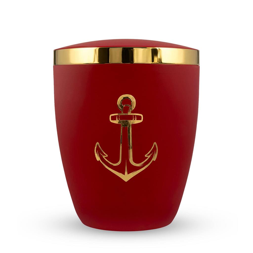 Naturstoffurne, lava-red, Anker, Goldband