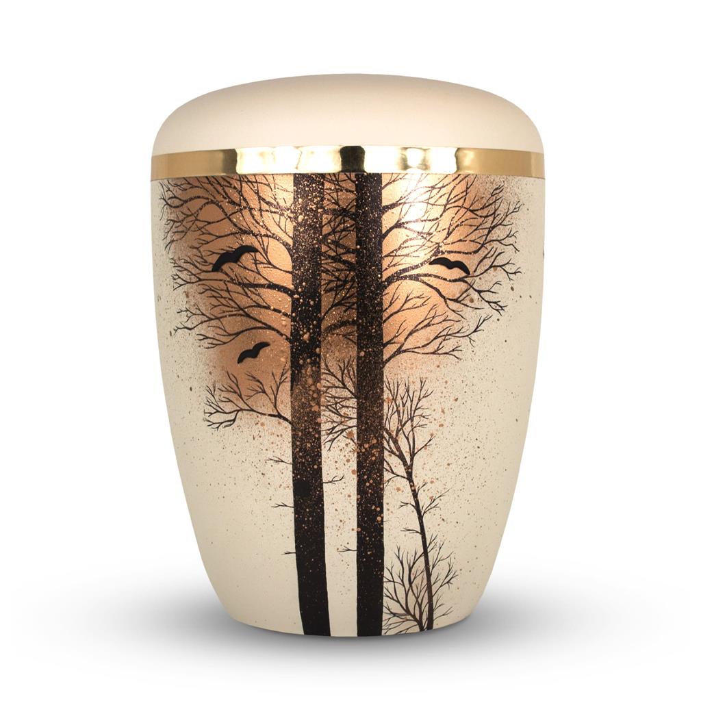 Biourne glint-seashell, Design "Wald", Goldband