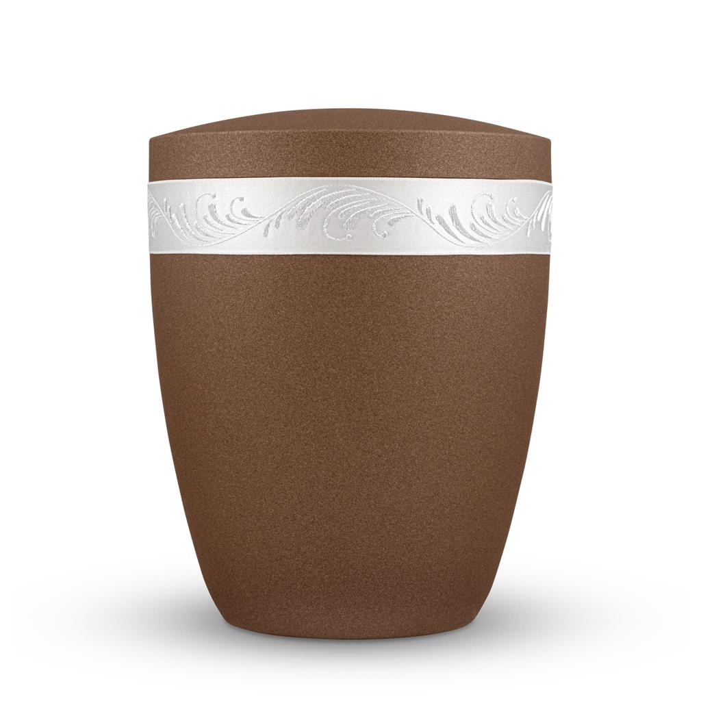 Naturstoffurne, glint-bronze, Satinband