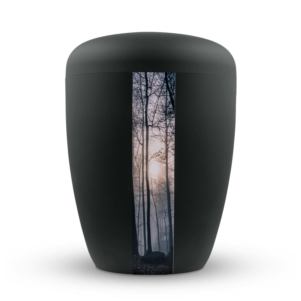 Naturstoffurne, satin-black, "Wald"