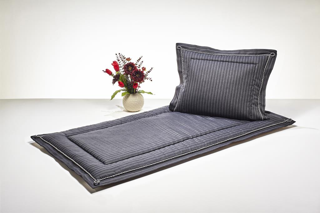 Deckengrt., Dekostoff anthrazit, Streifen, STK, 250 g/m²