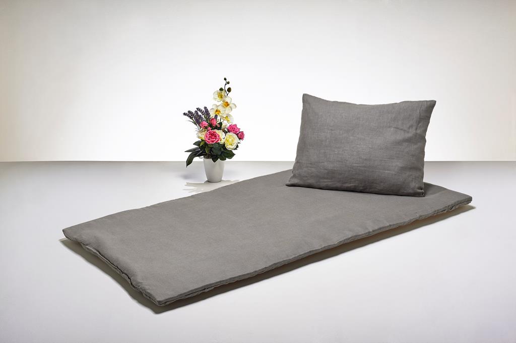 Nature Line - Deckengrt., Leinengewebe grau, 250 g/m² Schurwolle