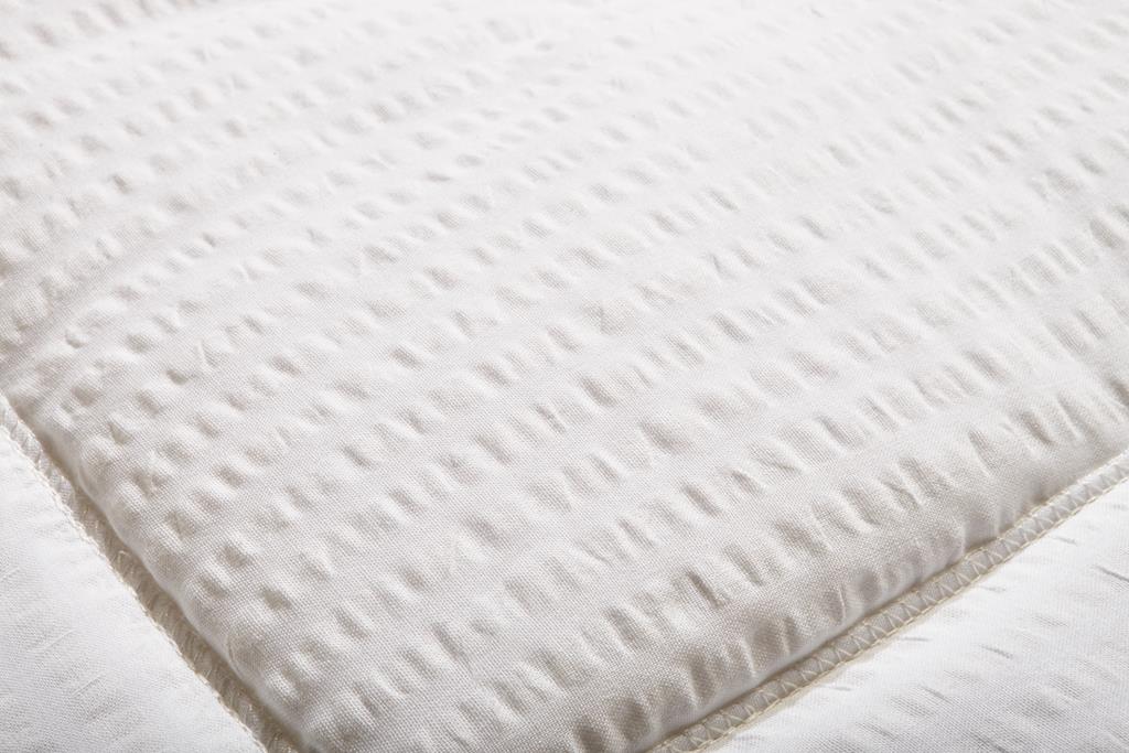 Deckengrt., Seersucker weiß, Stehsaum, 350 g/m²