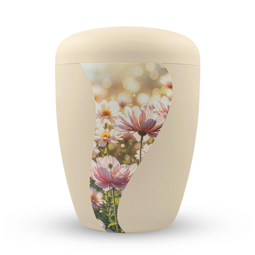 Naturstoffurne, seashell, 'Blüten rosa'