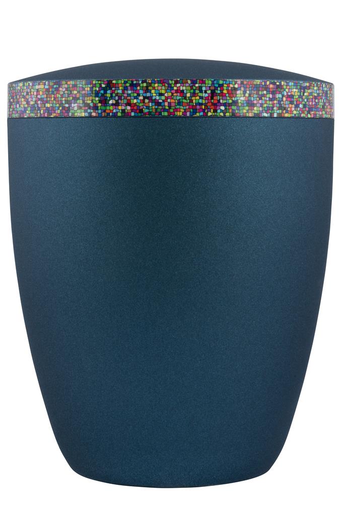 Naturstoffurne, glint-blue, "Mosaik"