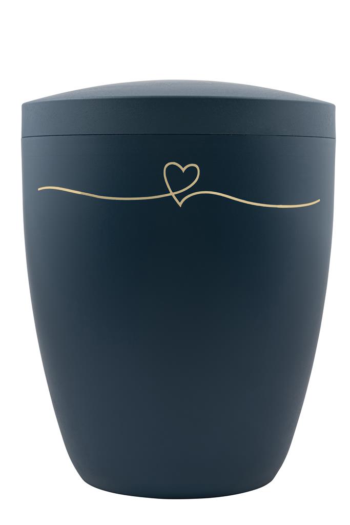 Biourne, nachtblau-matt lackiert, Folienemblem "Herzchen"