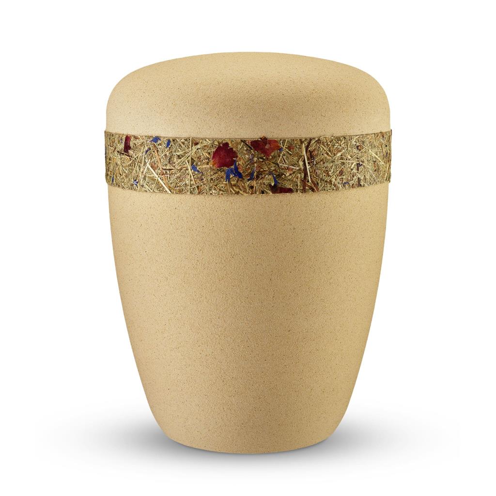 Naturstoffurne, ivory-velvet, "Almwiese"